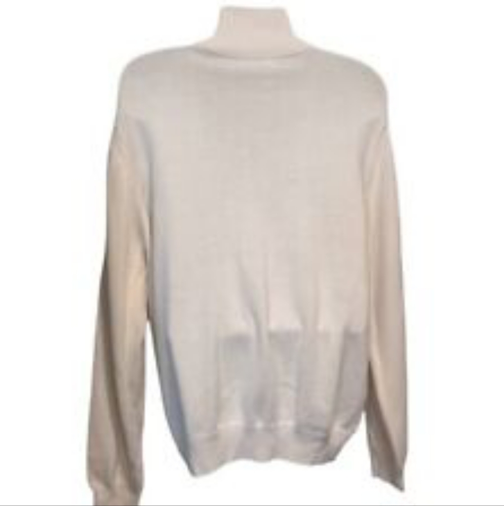 Chaps Ralph Lauren Mens Cream Button Up Classic Cardigan Sweater V-Neck Knit-L - Picture 4 of 8